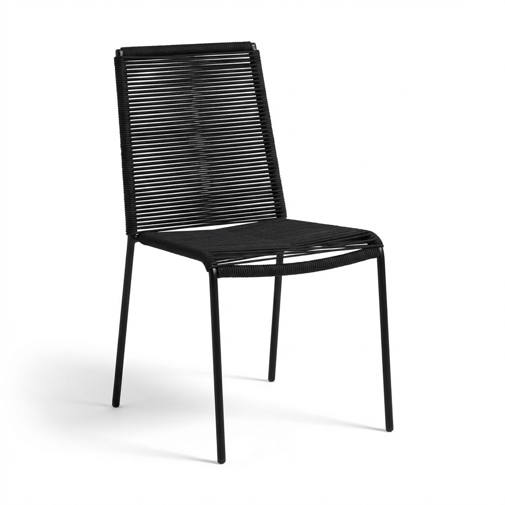 Hali 6 Seater Wooden Garden Dining Set with Ryder Black Chairs - 175cm