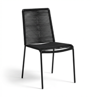 Ezra 6 Seater Oval Wooden Garden Dining Set with Ryder Black Chairs