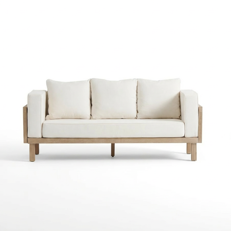 Akira 8 Seater Wooden Garden Sofa Set with Coffee and 2 Akira Side Tables