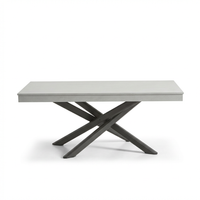 Amelia 6 Seater Pale Grey Concrete Garden Dining Set with Ryder Clay Chairs