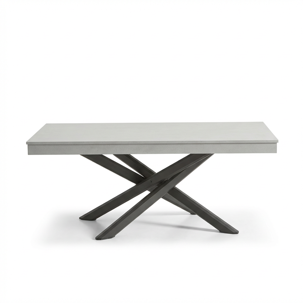 Amelia 6 Seater Pale Grey Concrete Garden Dining Set with Ryder Khaki Chairs