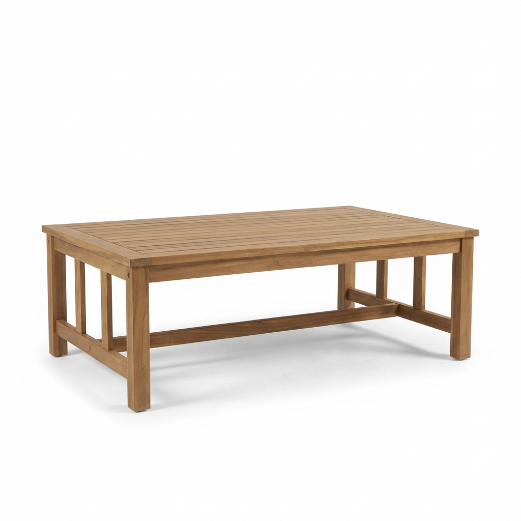 Harrelson 3 Seater Wooden Garden Chaise Corner Set - Natural Acacia and Sand