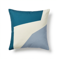 Salcombe 50x50cm Outdoor Cushion Cover - Teal and Cornflower Blue
