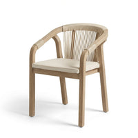 Shiro 6 Seater Wooden Garden Dining Set with 2 Shiro Benches & 2 Shiro Chairs - Beige Rope