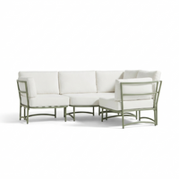 Wilder 4 Seater Garden Corner Set with Wilder Coffee Table - Olive Green