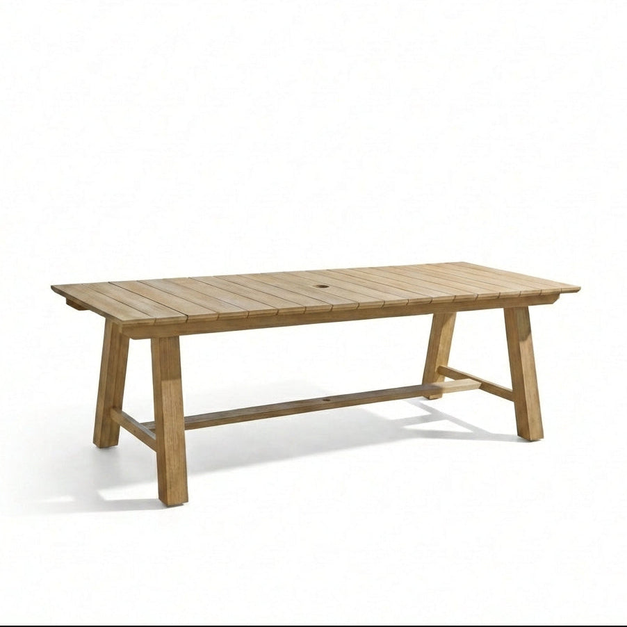 Shiro 8 Seater Wooden Garden Dining Table - Brushed Light Acacia