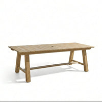 Shiro 8 Seater Wooden Garden Dining Table - Brushed Light Acacia