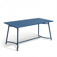 Wilder 6 Seater Blue Dining Table Set with Wren Pink Chairs