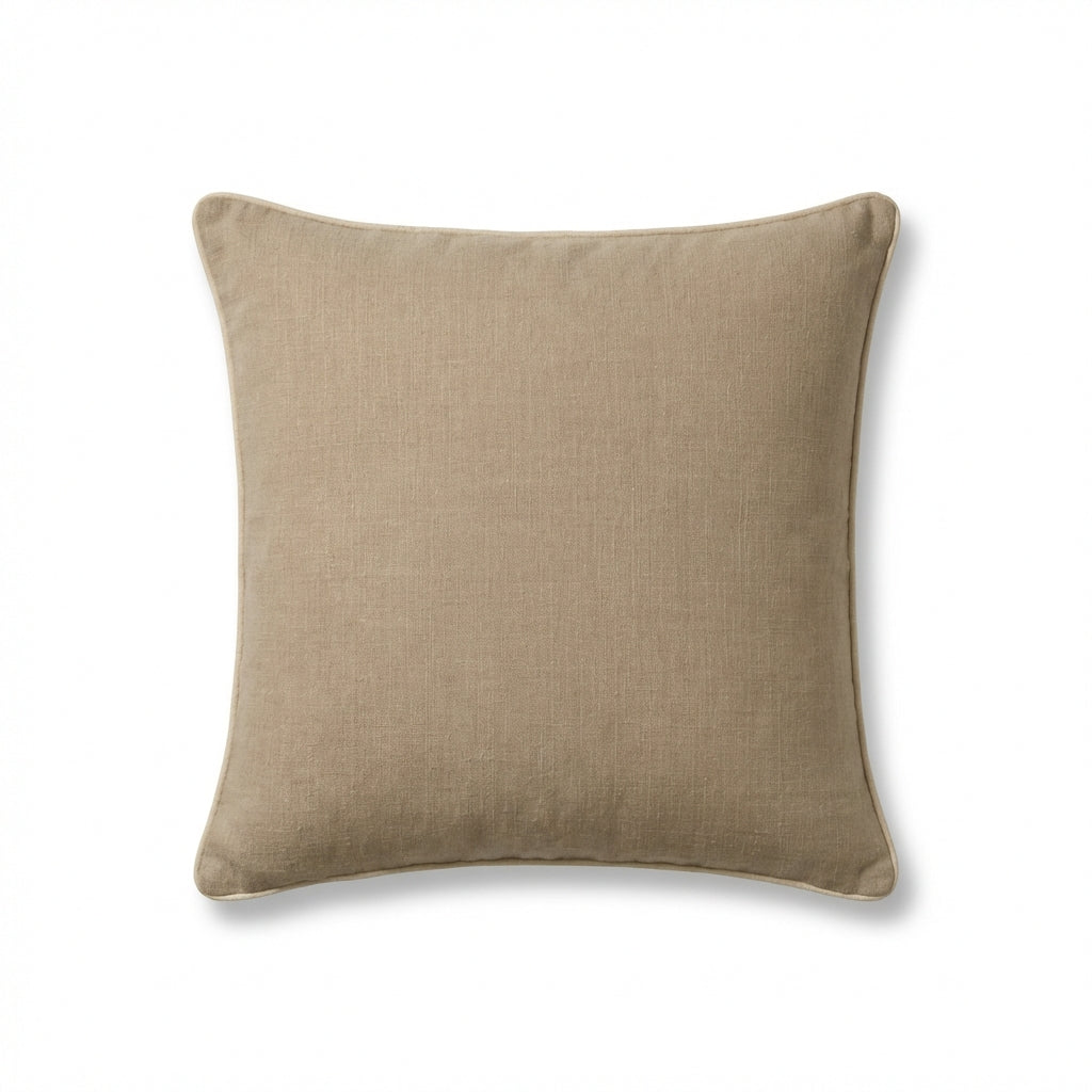 Camber 45x45cm Outdoor Cushion Cover - Sand with Off White Piping
