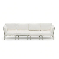 Wilder 4 Seater Metal Garden Conversation Set with Wilder Coffee Table - Olive Green