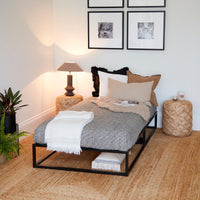 Outlet - Indy Single Platform Bed - Black Metal