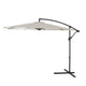 Lean Over 2.9M Round Parasol - Cream with 80kg Quartered Parasol Base - Black Plastic
