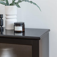 Outlet - Lua 2 Door Large Sideboard - Noir Black with Fluted Glass