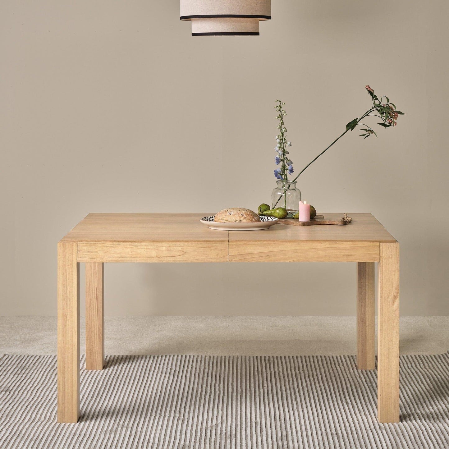 Magnus 160cm Pale Oak Extending Dining Table Set - 6 Seater - Faye Pale Oak Dining Chairs