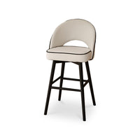 Outlet - Marilyn Ivory Bar Stool - Black Oak Legs