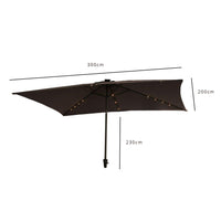 Grey LED Premium Parasol 2m by 3m