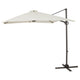 Premium LED Cantilever Parasol 2.4m Square - Cream with 80kg Quartered Parasol Base - Black Plastic