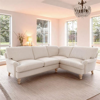 compare product Brea Oyster White Right Corner Sofa with Whitewash Oak Legs