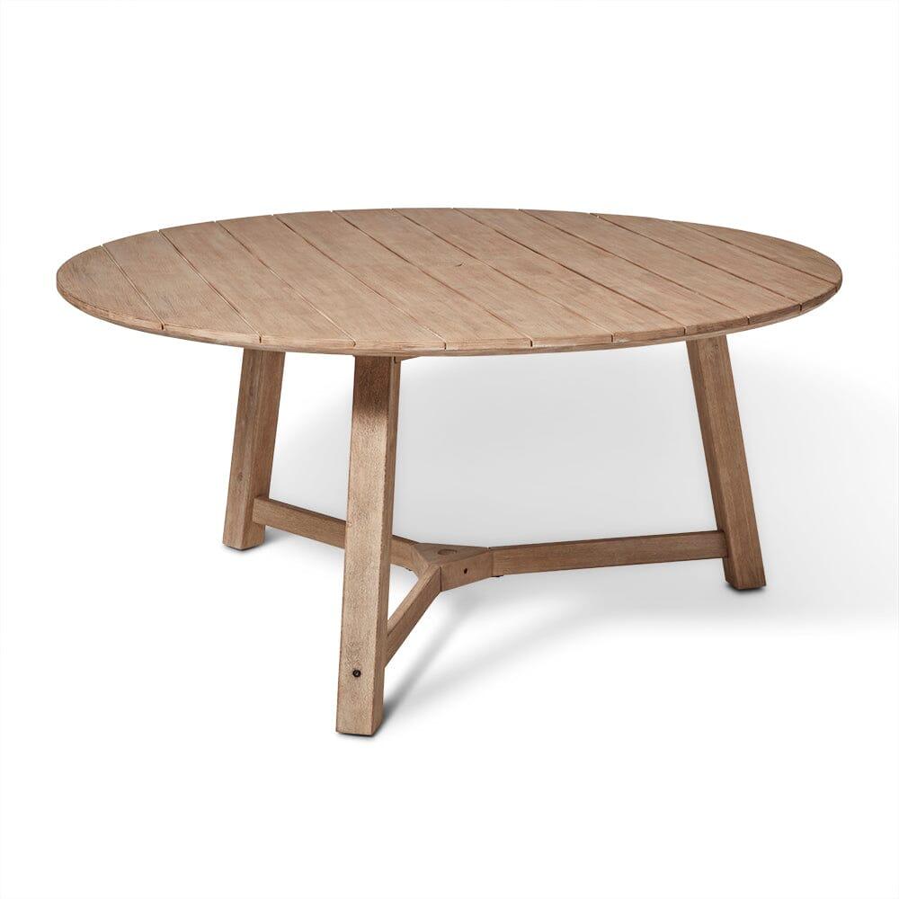 Shiro 6 Seater Round Wooden Garden Dining Set with Shiro Beige Rope Dining Chairs - 160cm