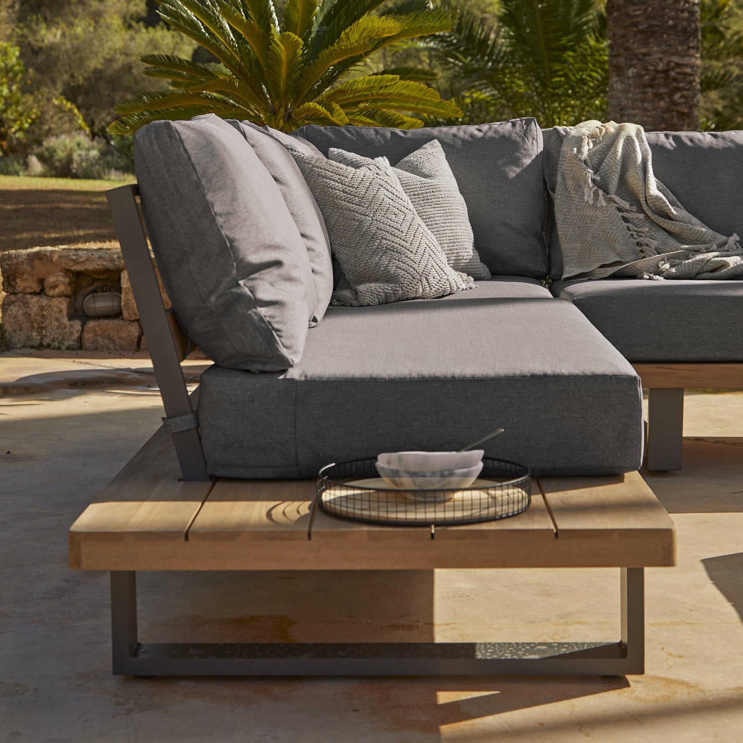 Shiva Corner Sofa Cushion Covers - Graphite Grey