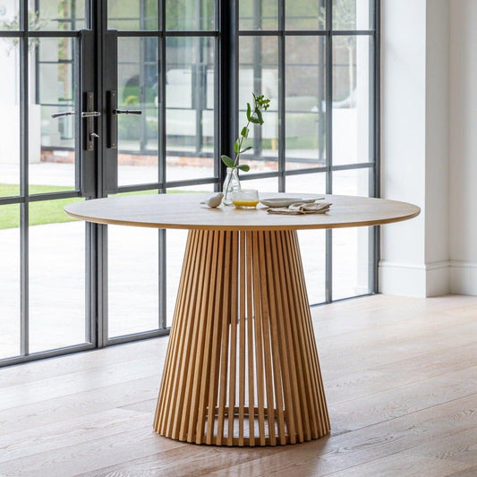 Willow Pale Oak Dining Table Set - 4 Seater - Faye Pale Oak Dining Chairs